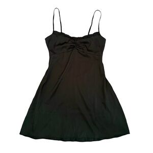 NWOT URBAN OUTFITTERS BLACK SATIN SLIP MINI DRESS // SIZE XS🖤